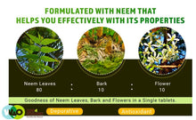 Load image into Gallery viewer, Neem Triple Complex - High-Potency Azadirachta Indica Tablets, Neem Leaves, Bark, Flowers in Ratio (80:10:10) - 300 Tablets, 150 Serving, 1000 Mg
