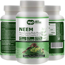 Load image into Gallery viewer, Neem Triple Complex - High-Potency Azadirachta Indica Tablets, Neem Leaves, Bark, Flowers in Ratio (80:10:10) - 300 Tablets, 150 Serving, 1000 Mg
