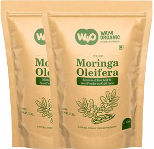 Moringa Seed and Leaf Powder in (20:80) ratio. One Powder with Two Benefits.