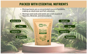 Moringa Seed and Leaf Powder in (20:80) ratio. One Powder with Two Benefits.