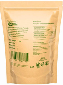 Moringa Seed and Leaf Powder in (20:80) ratio. One Powder with Two Benefits.