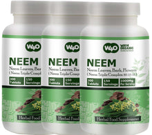 Load image into Gallery viewer, Neem Triple Complex - High-Potency Azadirachta Indica Tablets, Neem Leaves, Bark, Flowers in Ratio (80:10:10) - 300 Tablets, 150 Serving, 1000 Mg
