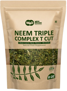 Neem Triple Complex T Cut (Not Powder), Good to Make Fresh Neem Leaf Tea 8 Ounces, Neem Leaves, Bark, Flower in Ratio(80:10:10)