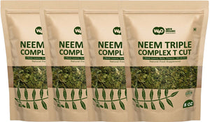 Neem Triple Complex T Cut (Not Powder), Good to Make Fresh Neem Leaf Tea 8 Ounces, Neem Leaves, Bark, Flower in Ratio(80:10:10)