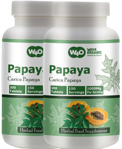 Papaya Leaf Extract Capsules (Tablets) - 300 Pills, 150 Servings, 1000 mg, Supports Platelet Immunity & Digestion