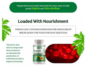 Papaya Leaf Extract Capsules (Tablets) - 300 Pills, 150 Servings, 1000 mg, Supports Platelet Immunity & Digestion