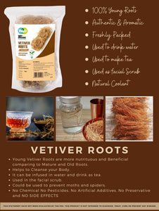 Vetiver Root/Dried Khus-Khus/Vetiveria Zizanioides (50 grams), Young Roots Not Aged Matured Roots, Natural Herbal Coolant