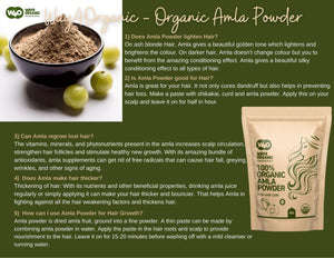 Amla Powder for Hair Growth Organic 4 Oz, Indian Gooseberry amalaki Supplement - Way4Organic