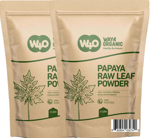 Papaya Leaf Powder 16 Ounces(1 Pound), Dried from Fresh Green Leaves, Good to make Tea, juice extract, 100% Leaves Powder(No Fruit, No Seeds) - WAY 4 ORGANIC W4O