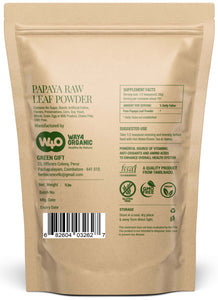 Papaya Leaf Powder 16 Ounces(1 Pound), Dried from Fresh Green Leaves, Good to make Tea, juice extract, 100% Leaves Powder(No Fruit, No Seeds) - WAY 4 ORGANIC W4O