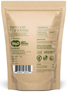 Papaya Leaf Powder 16 Ounces(1 Pound), Dried from Fresh Green Leaves, Good to make Tea, juice extract, 100% Leaves Powder(No Fruit, No Seeds) - WAY 4 ORGANIC W4O