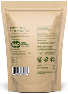 Papaya Leaf Powder 16 Ounces(1 Pound), Dried from Fresh Green Leaves, Good to make Tea, juice extract, 100% Leaves Powder(No Fruit, No Seeds) - WAY 4 ORGANIC W4O